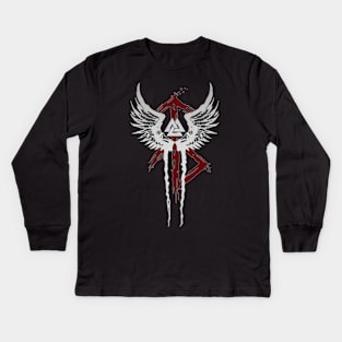 Valkyrie Symbol Valknut Odin Wings Vikings Asgard Valhalla Kids Long Sleeve T-Shirt